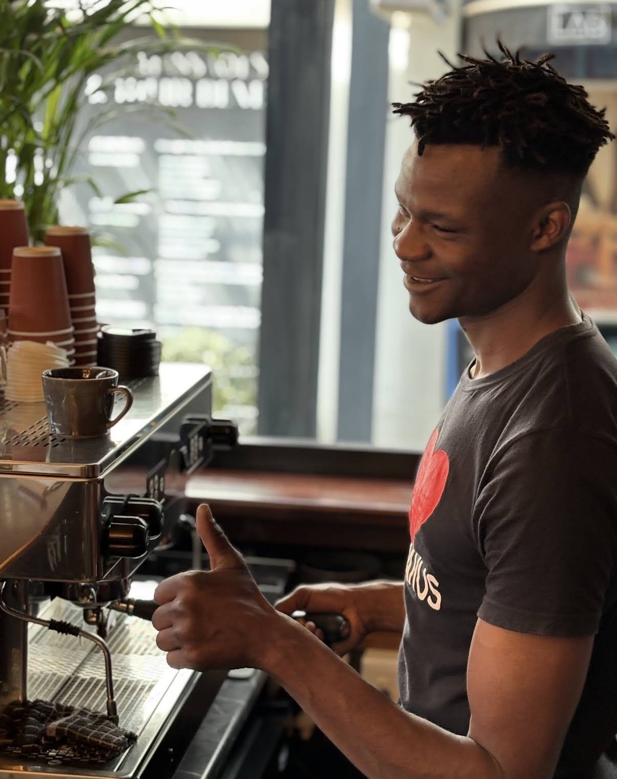 THE MAKERS — Allen at the espresso bar
